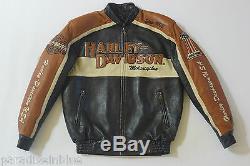 Harley Davidson Homme Prestige En Cuir Fabriqué USA Veste Bar Et Bouclier 97000-05vm M