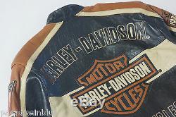 Harley Davidson Homme Prestige En Cuir Fabriqué USA Veste Bar Et Bouclier 97000-05vm M