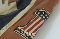 Harley Davidson Homme Prestige Leather USA Made Jacket Bar & Shield 97000-05vm L