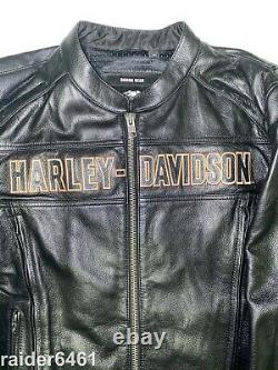Harley Davidson Homme Roadway Veste En Cuir Noir Bar & Shield XL 98015-10vm Ec