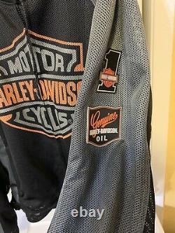 Harley Davidson Homme Sz 3xl Bar & Shield Logo Mesh Veste Gris Noir