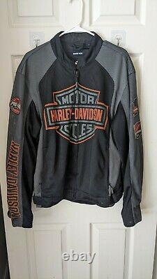 Harley Davidson Hommes Bar & Shield Logo Mesh Veste De Moto 98233-13vm Sz Lg
