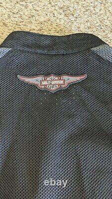 Harley Davidson Hommes Bar & Shield Logo Mesh Veste De Moto 98233-13vm Sz Lg