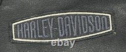 Harley Davidson Hommes Gilet En Cuir 3xl Noir Driving Force Bar Snap Aigle Orange