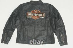 Harley Davidson Hommes Roadway Veste D'équitation En Cuir Noir Bar&shield L 98015-10vm