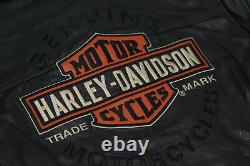Harley Davidson Hommes Roadway Veste En Cuir Noir Bar & Shield 2xlt 2xl 98015-10vm