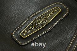 Harley Davidson Hommes V-twin Winged Bar-shield Brown Leather Vintage Jacket L Rare