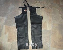 Harley-Davidson Hommes XL Bar & Shield Deluxe Fermeture Éclair Snap Cuir Chaps $375