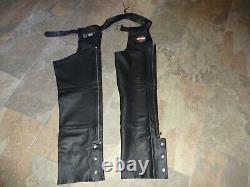 Harley-Davidson Hommes XL Bar & Shield Deluxe Fermeture Éclair Snap Cuir Chaps $375