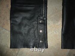 Harley-Davidson Hommes XL Bar & Shield Deluxe Fermeture Éclair Snap Cuir Chaps $375