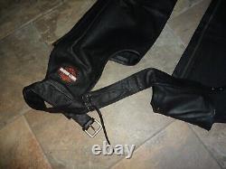 Harley-Davidson Hommes XL Bar & Shield Deluxe Fermeture Éclair Snap Cuir Chaps $375