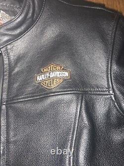 Harley Davidson Large Veste En Cuir Lourd Stock Bar & Shield 98112-06vw Nwot