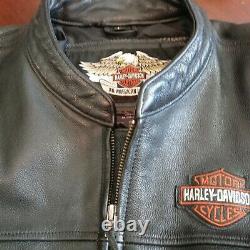 Harley Davidson Leather Black Bar And Shield Riders Veste Taille Grande