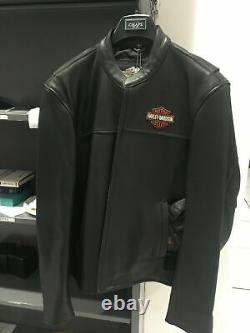 Harley Davidson Leather Black Bar Et Shield Riders Jacket Taille Grande