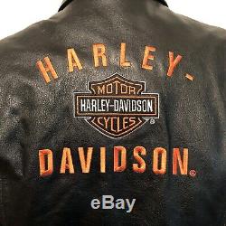 Harley Davidson Mens Bar Shield Épel Veste En Cuir Noir Sz Moyen Équitation
