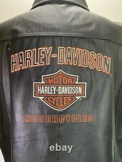 Harley Davidson Mens Broded Bar And Shield Leather Vest 97064-08vm 3xl XXXL