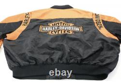 Harley Davidson Mens Nylon Racing Bomber Jacket XL Large Bar Shield Nice