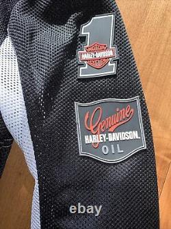 Harley Davidson Mens White Bar & Shield Mesh Jacket T.n.-o.
