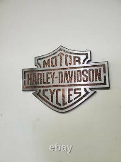 Harley Davidson Metal Art Hommage Bar & Shield Panneau Mural Harley Davidson Cadeau Mo