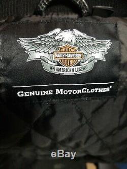 Harley Davidson Motorclothes Ridge Cuir Noir Bar & Shield Blouson Lg