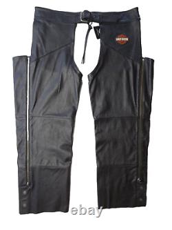 Harley Davidson NWT 3XL 30 Bar & Shield Stock Pantalon en cuir pour l'équitation équipement de conduite HD Zip