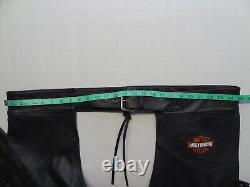 Harley Davidson NWT 3XL 30 Bar & Shield Stock Pantalon en cuir pour l'équitation équipement de conduite HD Zip