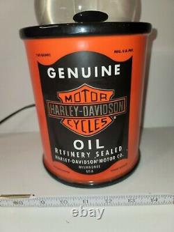Harley Davidson Oil Can Motor Orange Black Lava Lamp Bar & Shield, Rare, 19.5