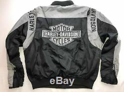 Harley Davidson Petit Bar & Shield Gris Et Noir En Nylon Blouson 98417-08vm