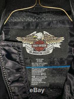 Harley Davidson Petit Bar & Shield Gris Et Noir En Nylon Blouson 98417-08vm