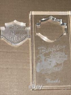 Harley Davidson Plaque De Revendeur Très Rare Bar Shield