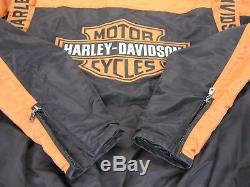 Harley Davidson Pour Hommes S En Nylon Noir Orange Barre Bouclier 97068-00v Zip Up