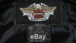 Harley Davidson Prestige En Cuir Pour Hommes USA Fabriqué Veste Bar & Shield XL 97000-05vm