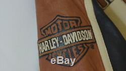 Harley Davidson Prestige En Cuir Pour Hommes USA Fabriqué Veste Bar & Shield XL 97000-05vm