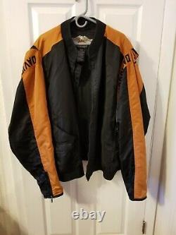 Harley Davidson Racing Bomber Veste Nylon Noir Orange Bar Shield Taille 4xl
