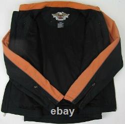 Harley Davidson Racing Style Orange Noir Veste De Moto Bar Shield Taille L