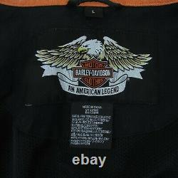 Harley Davidson Racing Style Orange Noir Veste De Moto Bar Shield Taille L
