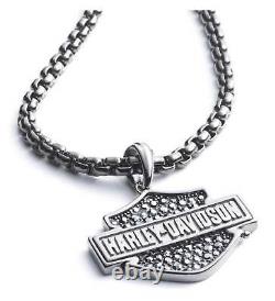 Harley-Davidson Son et Sa Collier Logo Cristal Bar & Shield Ensemble de Colliers 22 & 16 Pouces