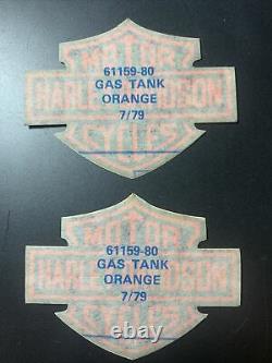 Harley Davidson Sturgis Réservoir De Gaz Orange Bar & Bouclier Oem Nos Fx Fxb Vintage Rare
