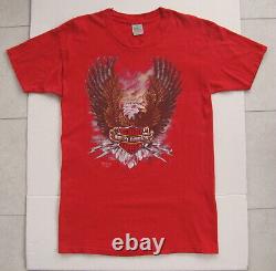 Harley Davidson T-shirt 3d Emblem Taille M Red Eagle Bar Shield Point Unique 1989