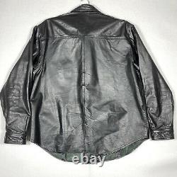 Harley Davidson Veste De Chemise En Cuir Pour Hommes Black Bar Shield Snap Button X Large