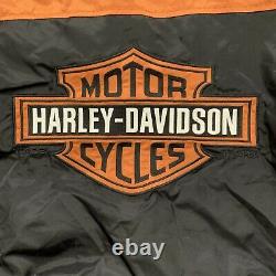 Harley Davidson Veste De Course 4xl Nylon Noir Orange Barre Bouclier 97068-00v Zip