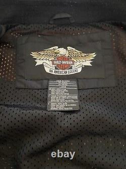 Harley Davidson Veste De Course Black Orange Bar & Shield Nylon Bomber Devise L