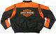 Harley Davidson Veste De Course Xl Nylon Noir Orange Bar Shield 97068-00v Zip