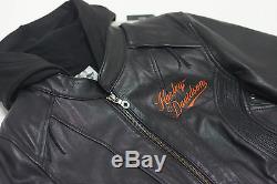 Harley Davidson Veste En Cuir Moxie Bar & Shield Pour Femmes Avec Capuche 3 En 1 98003-11vw S