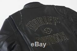 Harley Davidson Veste En Cuir Noir Bad Moon Bar & Shield Pour Homme XL 97149-07vm