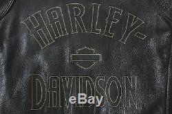 Harley Davidson Veste En Cuir Noir Bad Moon Bar & Shield Pour Homme XL 97149-07vm