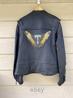 Harley Davidson Veste En Cuir Pour Homme XXXL Black Cafe Basique Skins Bar Shield Exc