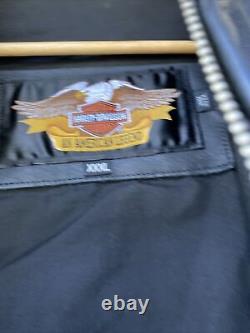 Harley Davidson Veste En Cuir Pour Homme XXXL Black Cafe Basique Skins Bar Shield Exc