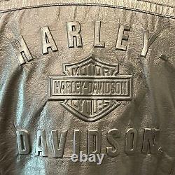 Harley Davidson Veste En Cuir Shifter Xs Black Embossed Bar Shield 98136-03vw
