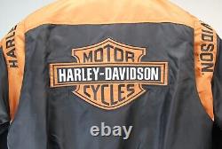 Harley Davidson Veste Homme 2xl Noir Orange Nylon Bombardier Course Shield 97068-00v
